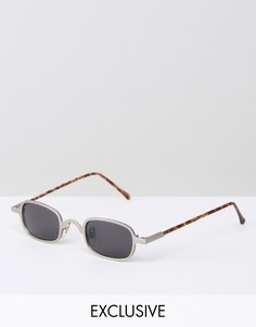 Квадратные солнцезащитные очки в серебристой оправе Reclaimed Vintage - Серебряный