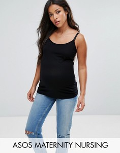 Топ с бретельками на застежках-зажимах ASOS Maternity - Черный