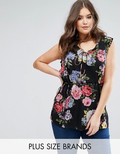 Блузка с цветочным принтом и завязкой Koko - Мульти