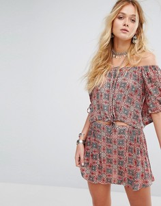 Комплект из топа и юбки с принтом Free People Electric Love - Красный