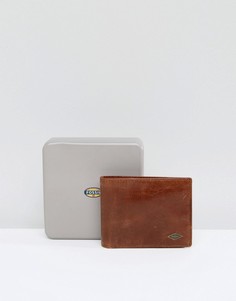 Кожаный бумажник двойного сложения Fossil Ryan - Коричневый