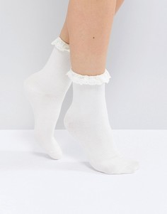 Носки с оборками Monki - Белый