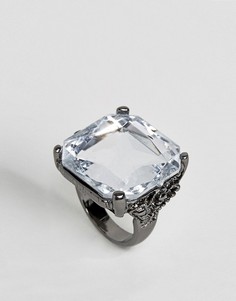 Кольцо с квадратным камнем DesignB London - Серебряный