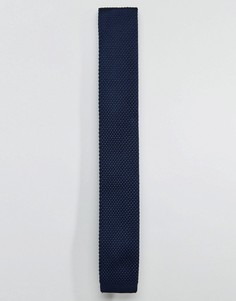 Темно-синий вязаный галстук 7X - Темно-синий