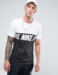 Белая футболка с контрастной вставкой Nike 856475-100 - Белый
