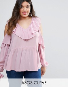 Блузка с оборками ASOS CURVE - Фиолетовый