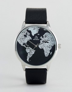 Монохромные часы с принтом карты ASOS - Черный