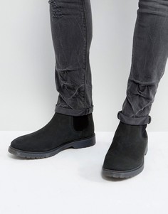 Черные кожаные ботинки челси с фактурной подошвой ASOS - Черный