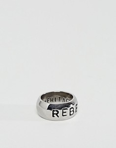 Серебристое кольцо с гравировкой Rebel Heritage - Серебряный