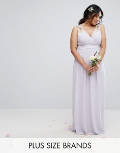 Декорированное платье макси с запахом TFNC Plus Wedding - Фиолетовый
