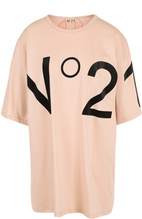 Футболка свободного кроя с логотипом бренда No. 21