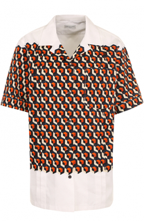 Хлопковая блуза с принтом и коротким рукавом Dries Van Noten