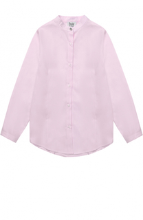 Хлопковая блуза прямого кроя с воротником-стойкой Aletta