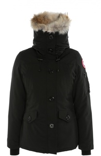 Утепленная куртка с капюшоном и меховой отделкой Canada Goose