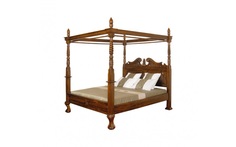 Кровать с решёткой без матраца (satin furniture) коричневый 210x210x250 см.