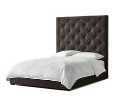 Мягкая кровать velvet 160*200 (myfurnish) серый 176.0x150x215 см.