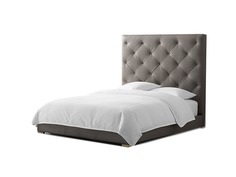 Мягкая кровать dark velvet 160*200 (myfurnish) серый 176.0x150x215 см.
