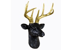 Арт-декор «благородный олень» (object desire) черный 17.0x27.5x11.0 см.