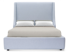 Мягкая кровать aby 160*200 (myfurnish) серый 186.0x130x212 см.