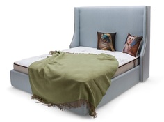 Мягкая кровать aby lux 160*200 (myfurnish) серый 186.0x130x212 см.