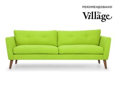 Трехместный диван хадсон l green (vysotkahome) зеленый 209x79x89 см.
