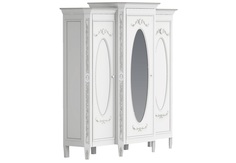 Шкаф платяной трехстворчатый с зеркалом будуар (la neige) белый 215.2x210.0x62.0 см.