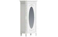 Шкаф однодверный с овальным зеркалом будуар (la neige) белый 94.0x210.0x62.0 см.