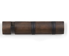 Вешалка настенная flip 3 (umbra) коричневый 36x6x3 см.