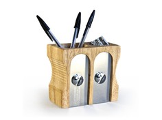 Органайзер для рабочего стола double sharpener (suck uk) бежевый 8x12x12 см.