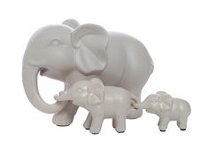Статуэтка набор слонов (3 шт) (garda decor) бежевый 25x17x13 см.