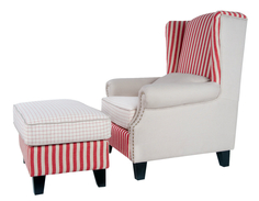 Кресло и пуф parris (mak-interior) красный 97x105x90 см. L Room