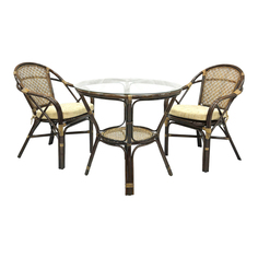 Комплект обеденный ellena (стол+2 кресла) (goodwood) коричневый 78 см.