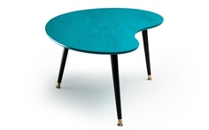 Журнальный столик почка (woodi) голубой 89.0x42.0x68.0 см.