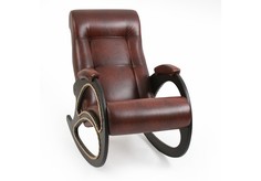 Кресло-качалка кожаное (coolline) коричневый 60x104x89 см.