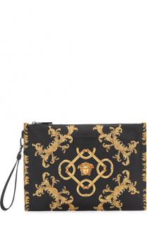 Текстильный клатч на молнии с принтом Versace