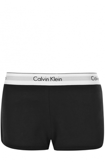 Хлопковые шорты с логотипом бренда Calvin Klein