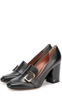 Кожаные туфли с пряжкой на устойчивом каблуке Bally
