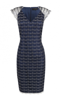 Приталенное платье-миди с V-образным вырезом St. John