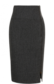Шерстяная юбка-карандаш с разрезом на молнии Tom Ford
