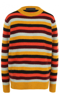 Кашемировый пуловер в полоску с круглым вырезом The Elder Statesman
