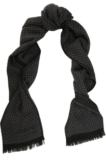 Шерстяной шарф с необработанным краем Armani Collezioni