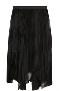 Плиссированная юбка-миди асимметричного кроя Sacai