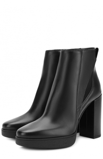 Кожаные ботильоны на устойчивом каблуке Tod’s