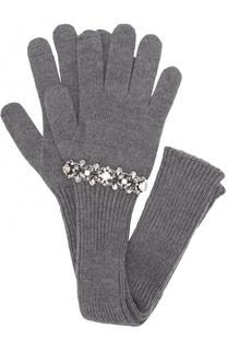 Длинные шерстяные перчатки с декоративной отделкой No. 21