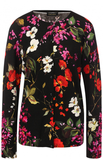 Кардиган с круглым вырезом и цветочным принтом Escada