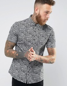 Рубашка скинни с принтом ASOS - Черный