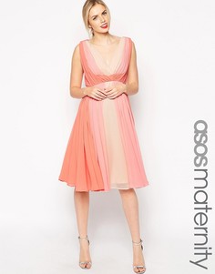 Приталенное платье колор блок для беременных ASOS Maternity - Мульти