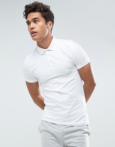Белая футболка-поло облегающего кроя ASOS - Белый