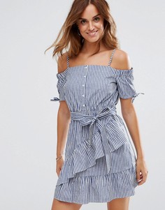 Сарафан в полоску с открытыми плечами ASOS - Мульти