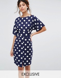 Платье миди с завязкой сзади и разрезом спереди Closet - Мульти